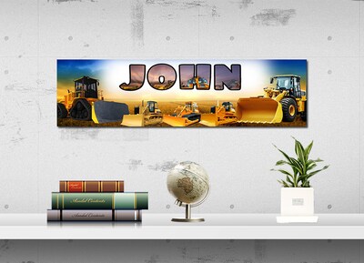Bulldozer - Personalized Poster with Your Name, Birthday Banner, Custom Wall Décor, Wall Art - image1